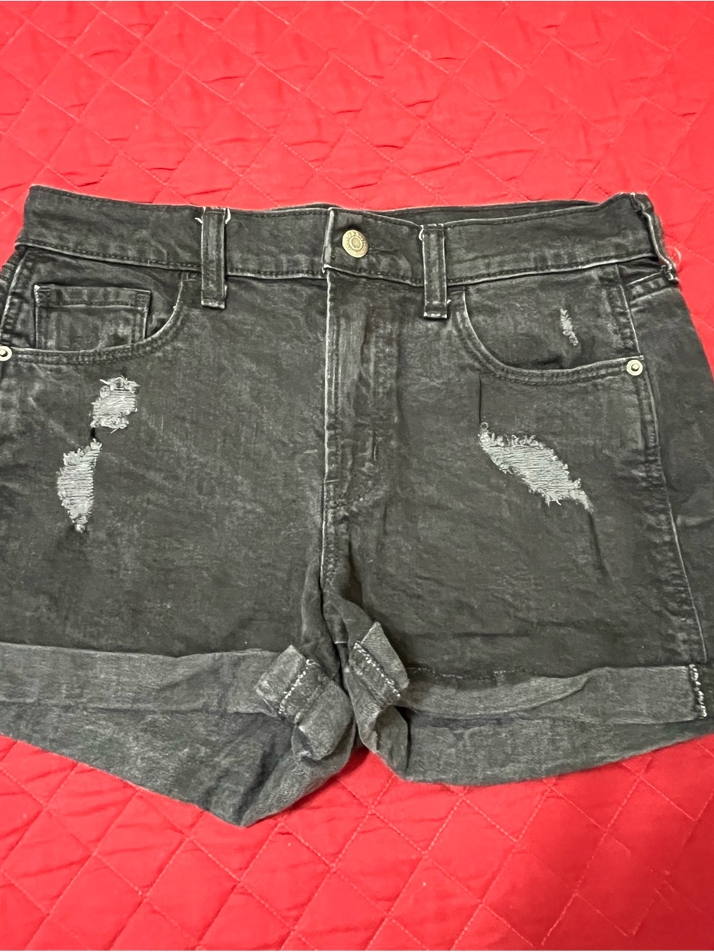Old Navy Black Distressed Jean Shorts